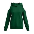 thumbnail image 5 of Lcziwo Y2K Hoodies for Women Cutout Cold Shoulder Long Sleeve Pullover Tops Oversized Casual Trendy Fall Fashion Sweatshirts with Pockets Green,S, 5 of 7