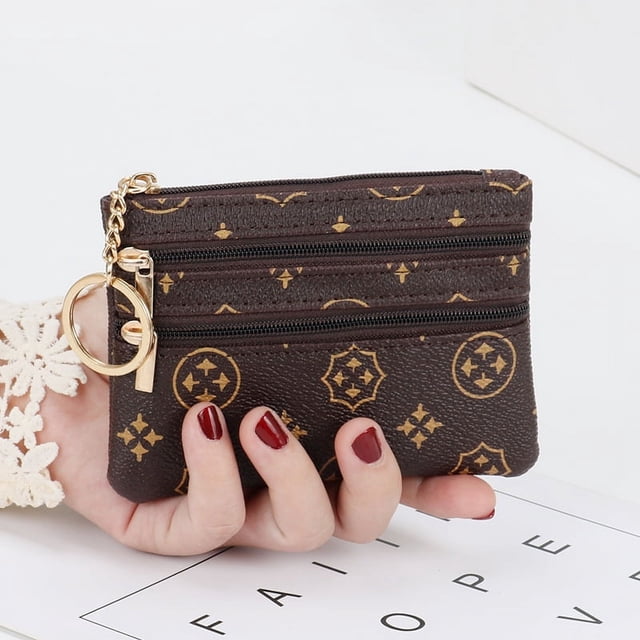 Monedero de mujer, monedero pequeño con textura de cuero, cartera multifunción para licencia de conducir, tarjetero, bolso de cuero suave, bolso con cremallera