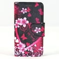 thumbnail image 3 of SOGA Desire 526 Case, HTC Desire 526 Wallet Case - [Pocketbook Series] PU Leather Magnetic Flip Design Wallet Case for HTC Desire 526 (Verizon) - Pink Heart with flowers, 3 of 4