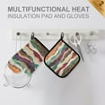 thumbnail image 4 of Yayeee Oven Mitts and Pot Holder Set of 2 Heat Resistant Kitchen Gloves Baking Hot Pad, Artistic Desert Waves, 4 of 5