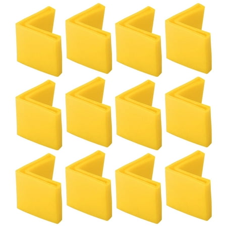 12 Pcs Yellow Soft Angle Iron Foot L Shaped Edge Leg Cover 50mm x 50mm