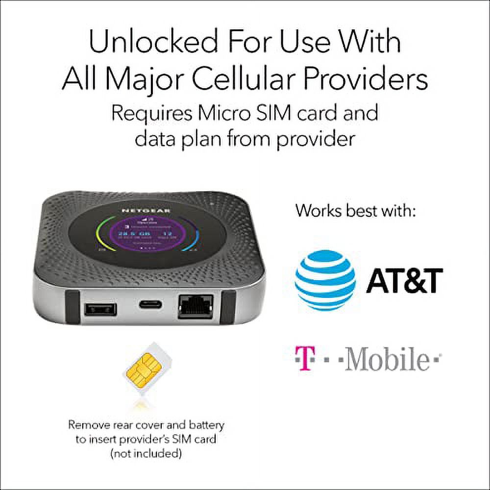 NETGEAR Nighthawk M1 4G LTE WiFi Mobile Hotspot (MR1100-100NAS) – Up to 1Gbps Speed, Works Best with AT&T and T-Mobile, Connects Up to 20 Devices, Secure Wireless Network Anywhere