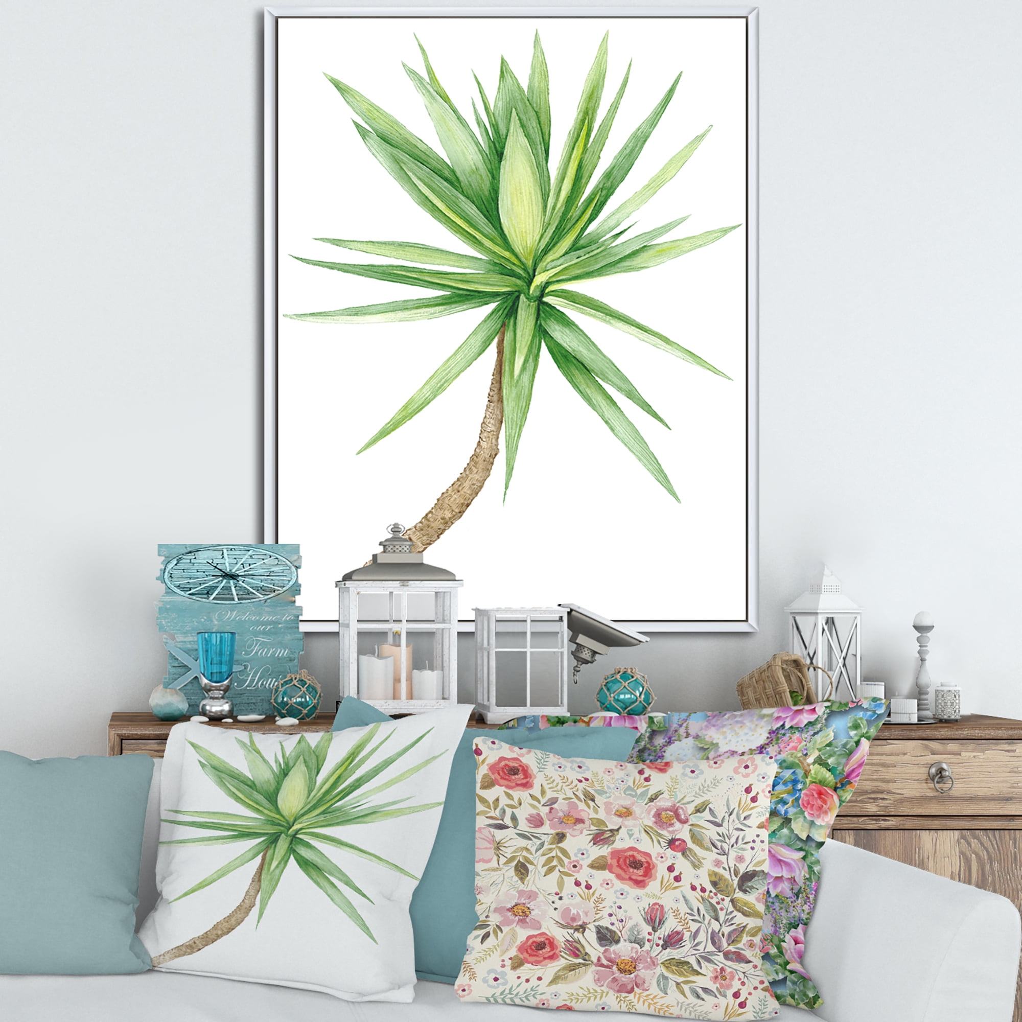 Designart 'Close Up Of Yucca Tree' Traditional Framed Canvas Wall Art Print