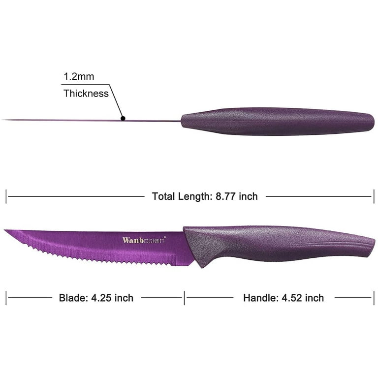  Wanbasion Purple Professional Kitchen Knife Chef Set, Stainless  Steel, Dishwasher Safe with Covers: Home & Kitchen