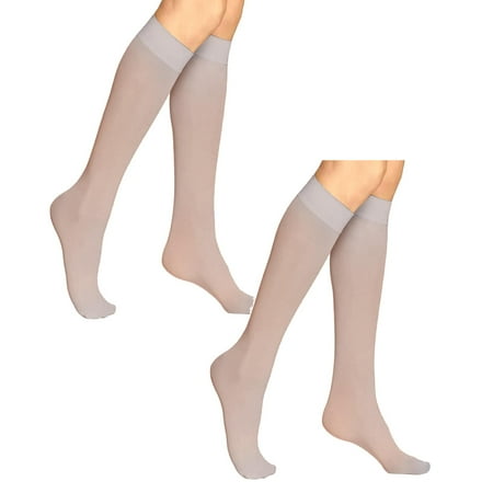 Kcodviy 2Pairs Women S Sheer Knee High Refined Knits Stockings Thing High Stockings For Women Lingerie Plus Size Knit Tights Women