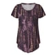 thumbnail image 5 of ICHUANYI ClearanceWomen Plus Size V-neck Tie-dye Print Button Short Sleeve Tops T-Shirt Blouse(Purple, XL) ICHUANYI WER20232080506227, 5 of 6