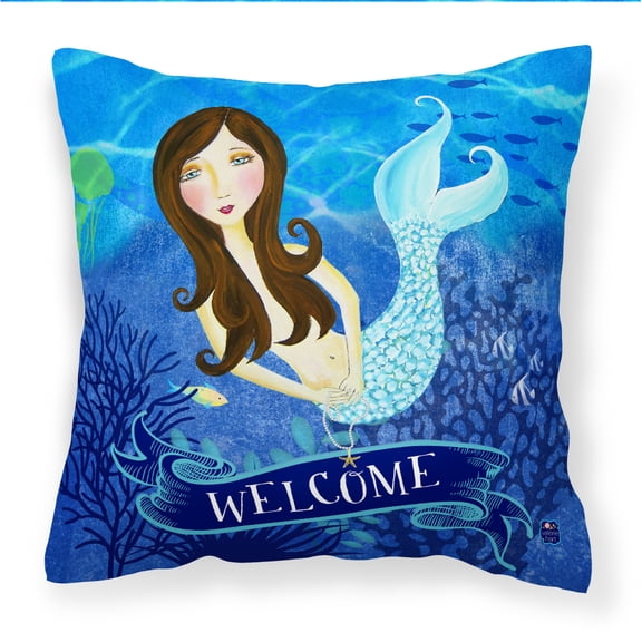 Welcome Mermaid Fabric Decorative Pillow