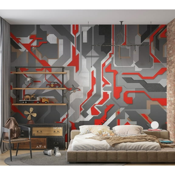 Tiptophomedecor Abstract Wallpaper Wall Mural - Abstract Geometric Paths