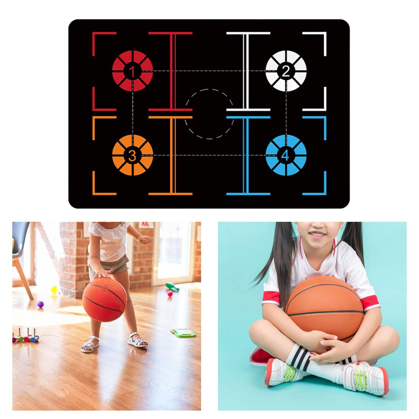 DimyFew Basketball Training Mat Antislip Mute Dribbling Ball Control Basketball Footstep Red White