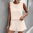 thumbnail image 3 of Short Sets for Women Sleeveless Crewneck Tank Top and Shorts 2 Piece Matching Set Womens Lounge Set Summer Outfits, 3 of 9