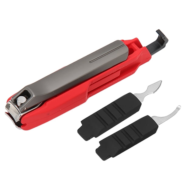 Cortaúñas de acero inoxidable, kit profesional para el cuidado de uñas en el hogar (rojo y negro)