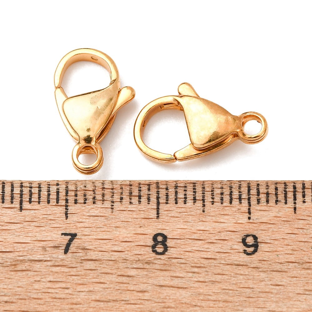 PH 100pcs Lobster Claw Clasps Lanyard Snap Clips Grade A 304 Stainless Steel Jewelry Lobster Clasp Fastener Hook Clasps for Necklaces Bracelet