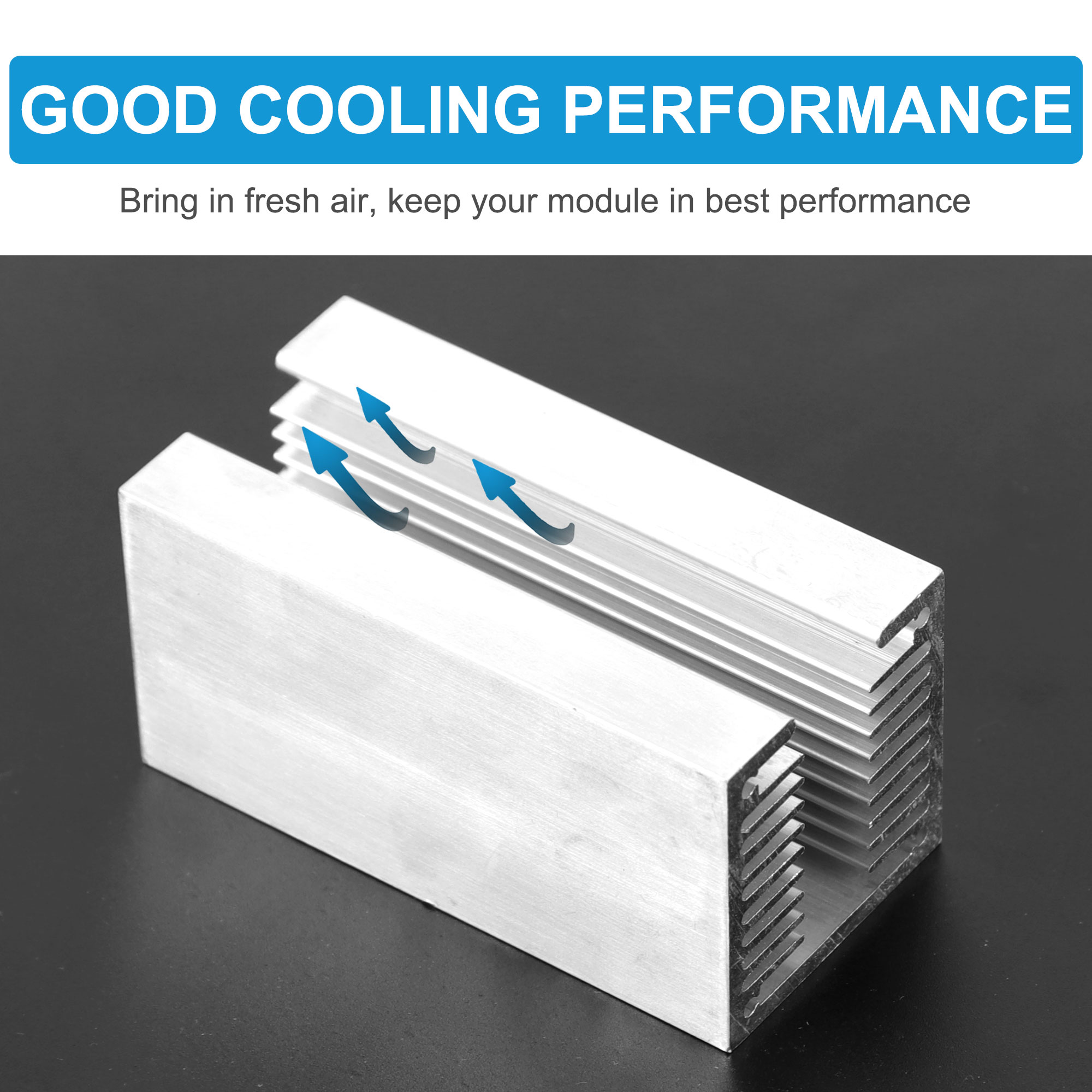 Aluminum Heat Sink, U Type Heatsink Module Dense Tooth Heat Cooler Fin Cooling Radiator for IC Module, PC Computer, Led, PCB(3.14 x 1.57 x 1.57inch)