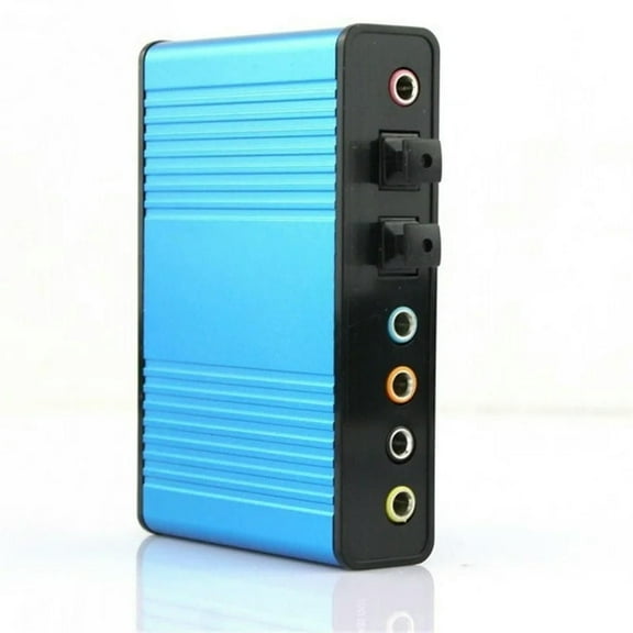 FOR 2014 1Pcs Blue 6 channel 5.1 External Audio Music Sound Card Soundcard For Laptop PC