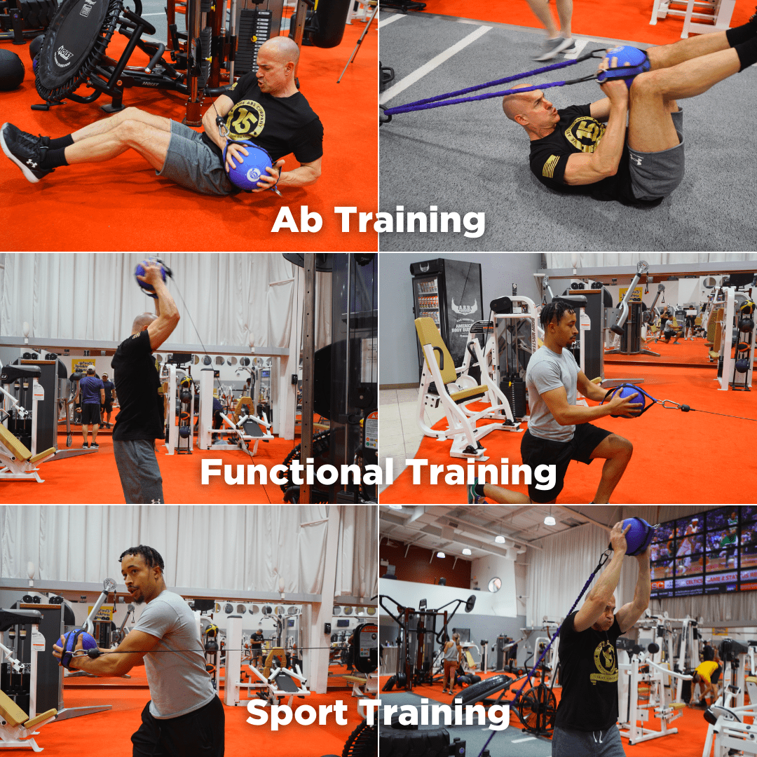 The Abs Company 6 lb Medicine Ball Set - Sports Training 3 In 1 Slam Ball