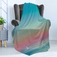 thumbnail image 4 of Wave Soft Flannel Fleece Throw Blanket, Ombre Sky and Reflections on Sea Tides Nautical Nature Landscape Serenity Solitude, Cozy Plush for Indoor and Outdoor Use, 50" x 70", Multicolor, by Ambesonne, 4 of 5