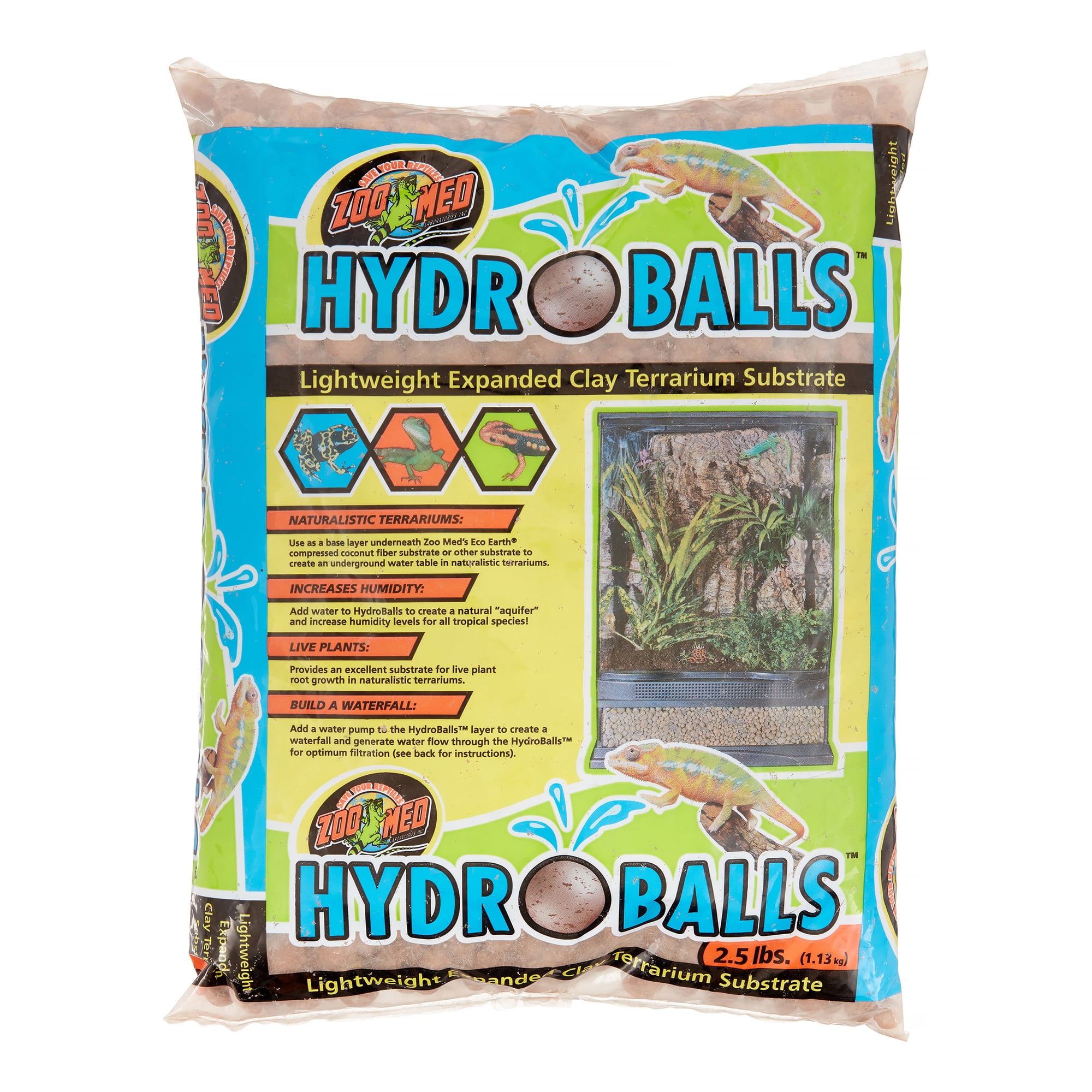 Zoo Med HydroBalls Expanded Clay Terrarium Substrate, 2.5 Lb