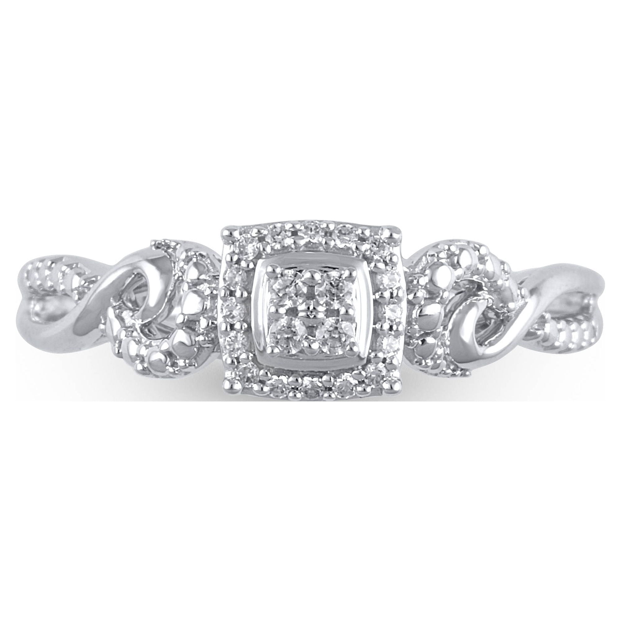 1/10 Carat T.W. Diamond Sterling Silver Engagement Ring