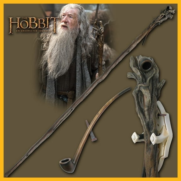 Gandalf The Grey Staff with Pipe - Officially Licensed The Hobbit Replica