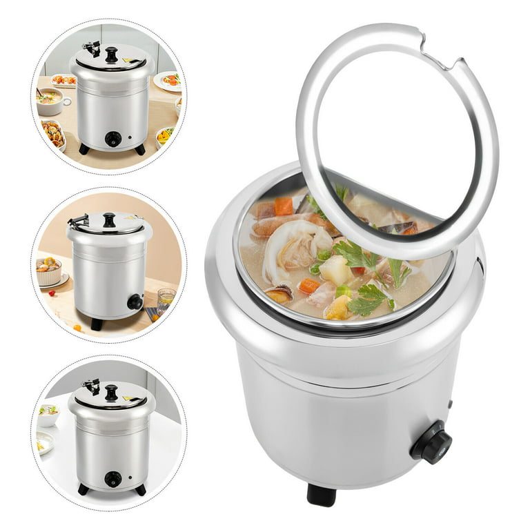Commercial Stainless Steel Electric Soup Warmer Soup Kettle 30-85℃/86-185F  110V