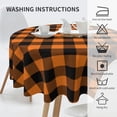 thumbnail image 5 of Round Thanksgiving Tablecloth 60 Inch Orange Black Buffalo Plaid Table Cover Waterproof Circle Table Cloth for Holiday Party Outdoor Kitchen Dining Table Decoration, 5 of 6