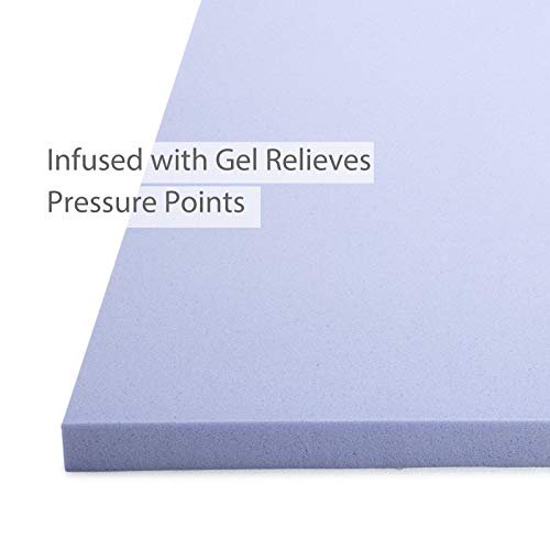 4 Inch 4” Mattress Topper King Size100 Gel Infused Memory Foam Mattress Topper w/CertiPURUS