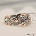 thumbnail image 4 of Fiudx Anillo de Corazón, Oro Rosa, Cobre Bicolor, Elegante Anillo de Princesa para Regalo de Cumpleaños, Anillo Brillante para Amantes de La Boda, Ideal para Cócteles, Accesorio de Moda para Mujer, D, 4 of 7