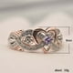thumbnail image 4 of Anillos para mujer, regalos para mujer, anillo único de moda con circonita bicolor en forma de corazón de diamante princesa rosa y oro rosa., 4 of 5