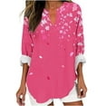 thumbnail image 2 of Qepwsc Womens Shirts Long Sleeve Tshirts V Neck Collarless Shirt Floral Print Graphic Basic Tees Casual Dressy Blouses Tops Shirts Going Out Top Ladies Sweatshirt for Women Plus Size S_XXXXXL, 2 of 4