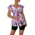 thumbnail image 1 of Maillots de Bain pour Femmes, Imprimé Tendance, Col en V à Volants, Multicolore, m, 1 of 6
