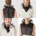thumbnail image 2 of Ruffle Lace Faux Collar Detachable Neckpiece Decorative Collar Insert Half Shirt Accessory For Women Outfit Enhancer, 2 of 8