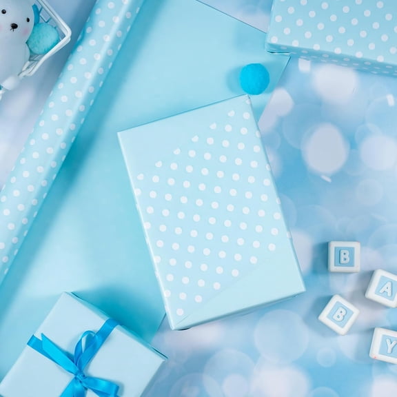 30 Inch Reversible Silver Wrapping Paper - Jumbo Roll Silver and Polka Dot Design for Birthday, Holiday, Wedding, Baby Shower - 30 inch x 33 feet