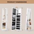 thumbnail image 4 of Giantex 360° Rotating Jewelry Cabinet, Freestanding Organizer w/Full-Length Mirror & Rear Shelves, White, 4 of 9