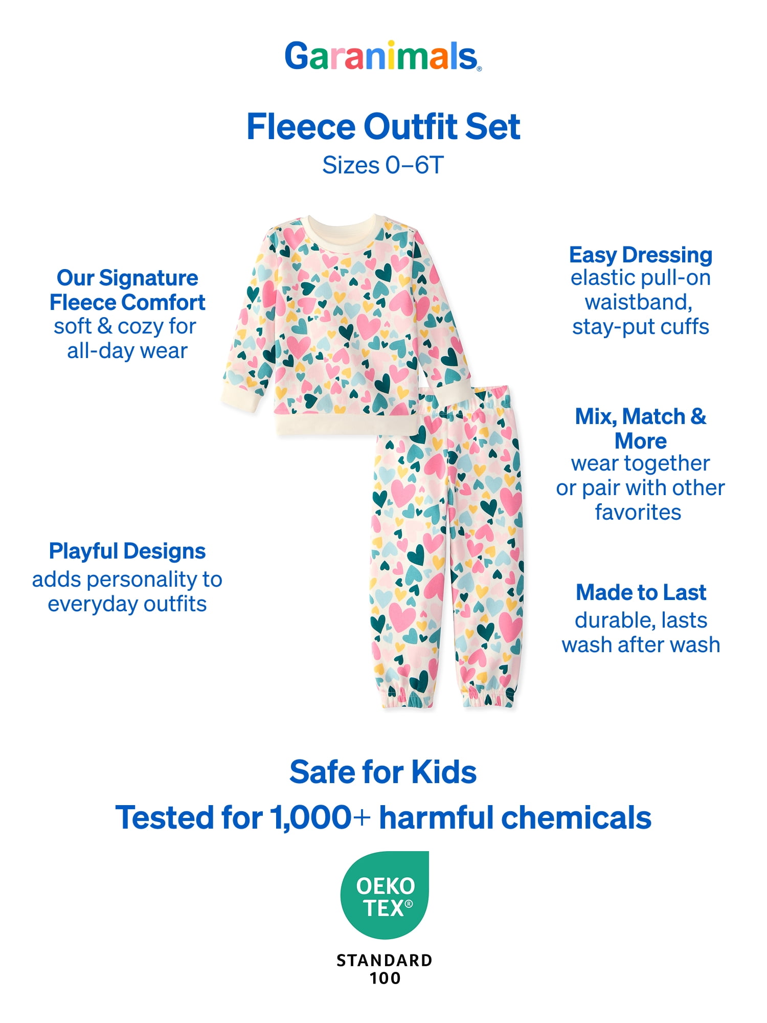 Garanimals Baby & Toddler Girl Outfit Set, 2-Piece Fleece, Sizes 0-6T