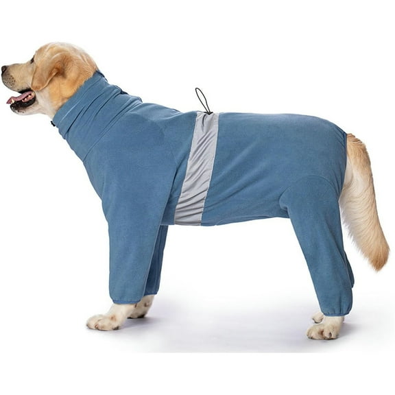 HQREA Polar Fleece Dog Coats Winter Warm Four-Legged Long Sleeves Large Medium Dogs Bodysuit Clothes