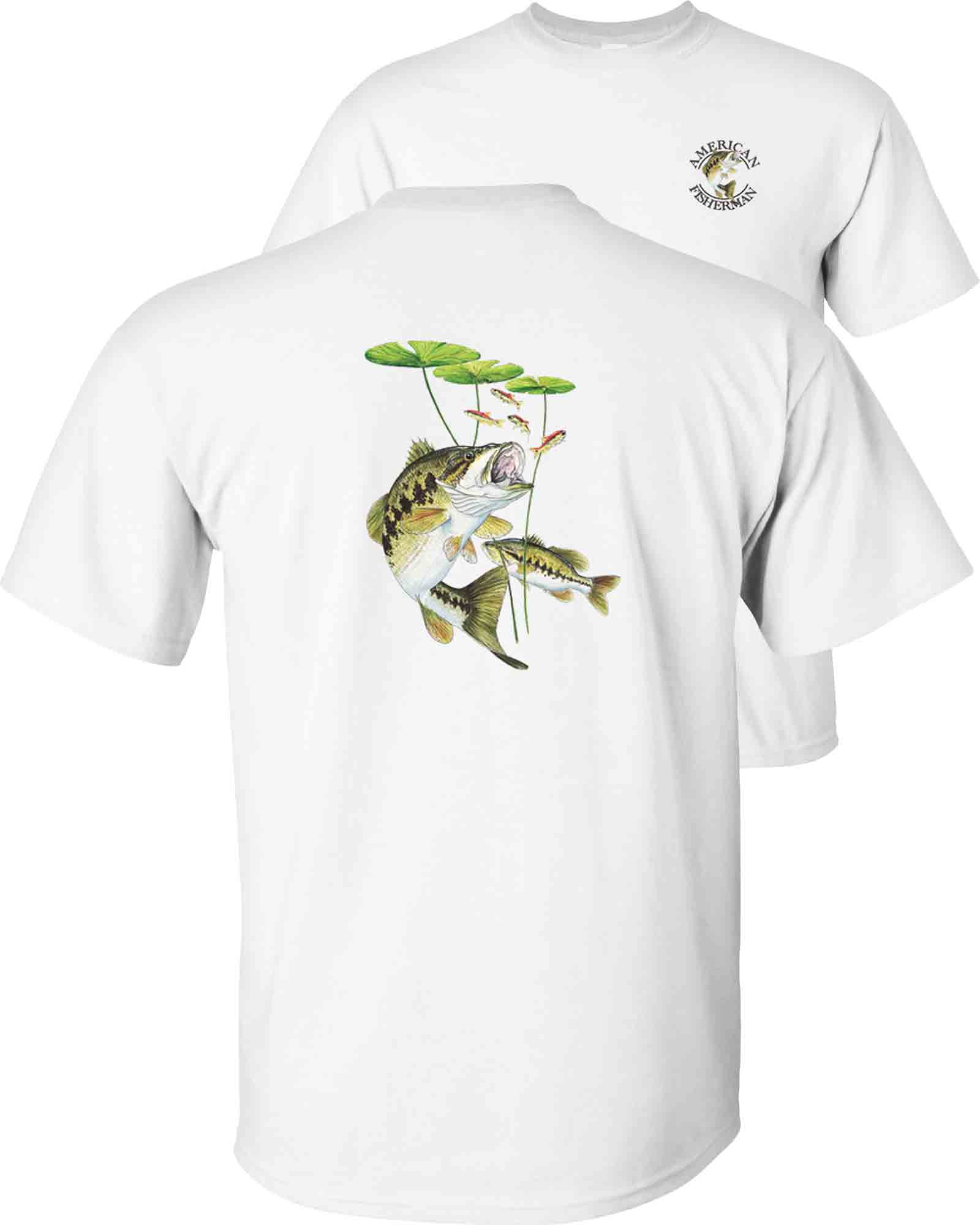 Largemouth Bass Fishing T-Shirt Lily Pads - Walmart.com - Walmart.com