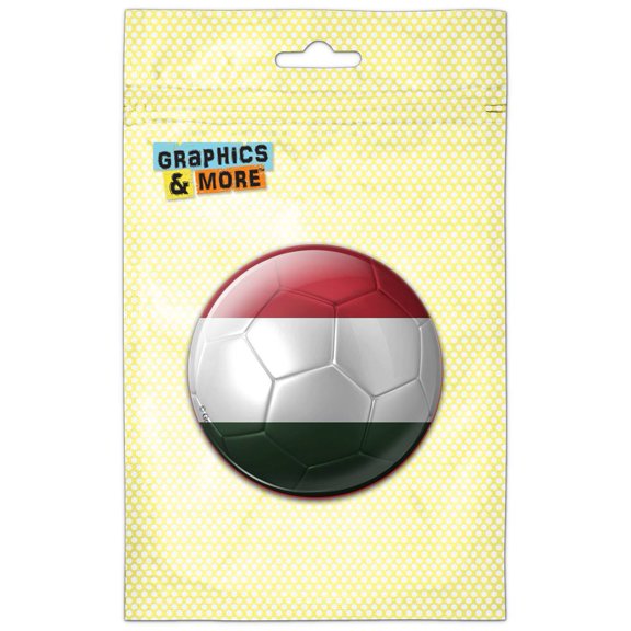 Hungary Flag Soccer Ball Futbol Football Pinback Button Pin Badge