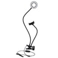 thumbnail image 1 of Anillo Fotografías de luz LED Brillo Clip de lectura Lectura Lámpara Lámpara Tenedor de teléfono 360 ° Iluminación de escritorio de aleación de aluminio giratorio seitruly HA011332-00B, 1 of 7