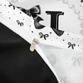 thumbnail image 4 of meiyoeat Cute Coquette Bow Bedding For Kids,Black Ribbon Bowtie Initial Letter H Duvet Cover Full,Black Reversible,3-Piece(No Comforter), 4 of 6