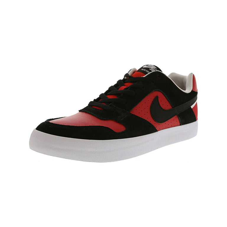 Nike Men's Sb Delta Force Vulc Black - University Red Ankle-High Leather Skateboarding Shoe 9.5M -