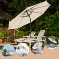 thumbnail image 6 of Ainfox 10ft Patio Umbrella Outdoor Solar Powered with LED Lights,One Center Light and 8 Sturdy Ribs,Khaki, 6 of 10
