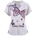 thumbnail image 4 of Scrub Top Women Short Sleeve V-neck Tops Nurse Uniform Hello Kitty Print Working Blouse Ladies T-shirts uniforme enfermera mujer, 4 of 7