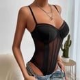 thumbnail image 4 of Body de encaje para mujer, lencería con correas ajustables, erógeno, espalda descubierta, encaje transparente, Costura de malla, lencería de una pieza, 4 of 8