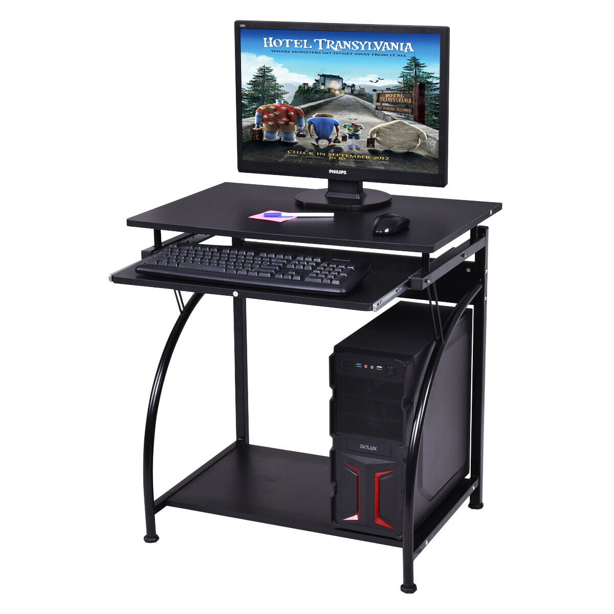 US store free delivery Computer Desk Workstation With Pull Out Keyboard Tray  