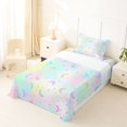 thumbnail image 5 of Manfei Cute Cartoon Moon Twin Sheets,Dreamy Stars Polka Dot Bedding,Pink Teal,3-Piece,1 Flat Sheet,1 Fitted Sheet and 1 Pillowcase, 5 of 6