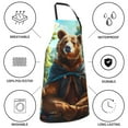 thumbnail image 5 of Kdxio Maple Meditating Bear Apron with Pockets Adjustable Kitchen Aprons for Men Women Waterproof Aprons for Cooking,Drawing,Crafting, Baking Household Cleaning, 5 of 8
