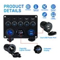 thumbnail image 4 of 5Gang 12V LED Light Switch Control Panel Voltmeter Car Dual J USB-Charger B3E5, 4 of 9