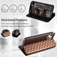 thumbnail image 4 of Allytechgroup for iPhone 16e Case Wallet, RFID Blocking Premium PU Leather ID Cards Slots Holder Shockproof Flip Cover Stand Anti-Scratch Phone Case for iPhone 16e Women Men, Brown, 4 of 6