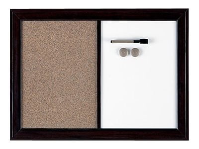 Cork Combination Board with Ma Quartet 11" x 14" Dry-Erase Magnetic Whiteboard 
