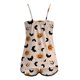 thumbnail image 4 of MKLEKYY Conjunto De 2 Piezas De Camisola Sexy Para Mujer, Pantalones Cortos Con Estampado De Calabaza, Ropa De Dormir Con Encaje Sin Espalda, Lencería Con Ribete, Pantalones Cortos, Traje, 4 of 4